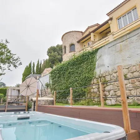 Birds Eye Luxury Castle Paranomic Views Of Monaco Monte Carlo Hills & Sea Villa