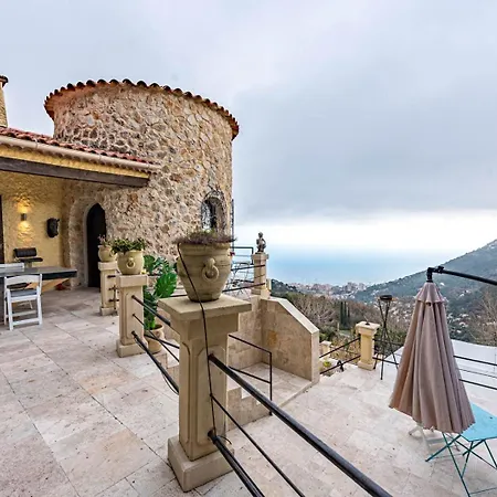 Birds Eye Luxury Castle Paranomic Views Of Monaco Monte Carlo Hills & Sea * La Turbie